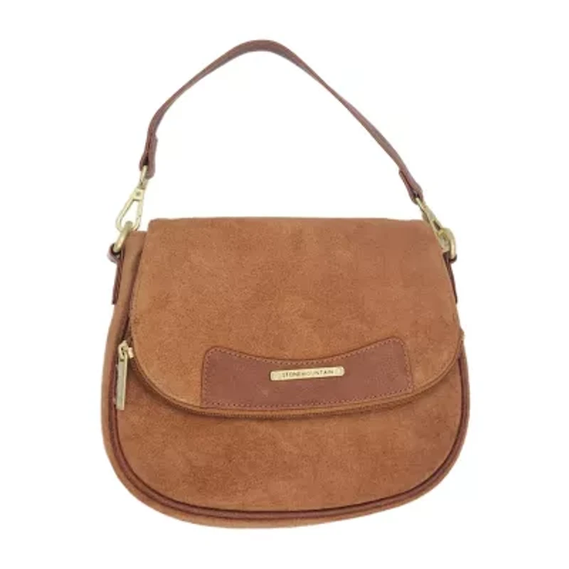 Stone Mountain Palamino Suede Mini Flap Crossbody Bag