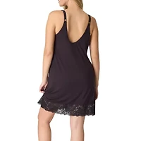 Bali Breathe Womens Satin Scoop Neck Chemise