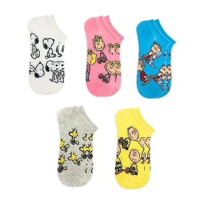 Womens Multi-Pack 5 Pair Peanuts Low Cut Socks