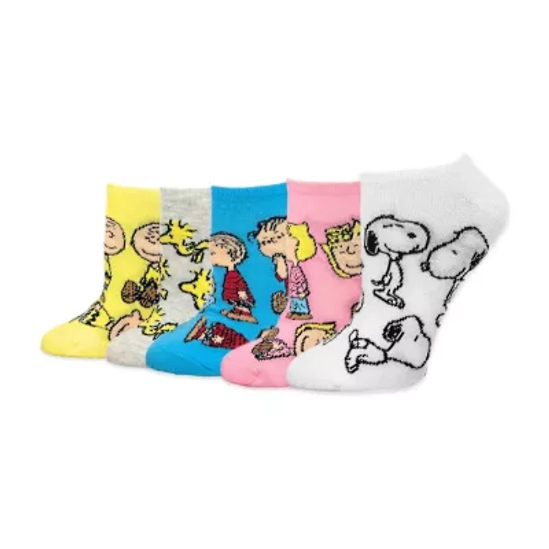 Womens Multi-Pack 5 Pair Peanuts Low Cut Socks