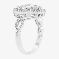 Limited Quantities! Womens 1 1/4 CT. T.W. Natural White Diamond 10K White Gold Oval Cocktail Ring