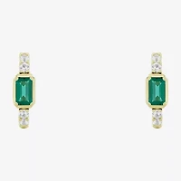 Womens Gemstone 14K Vermeil 14mm Hoop Earrings