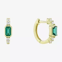 Womens Gemstone 14K Vermeil 14mm Hoop Earrings