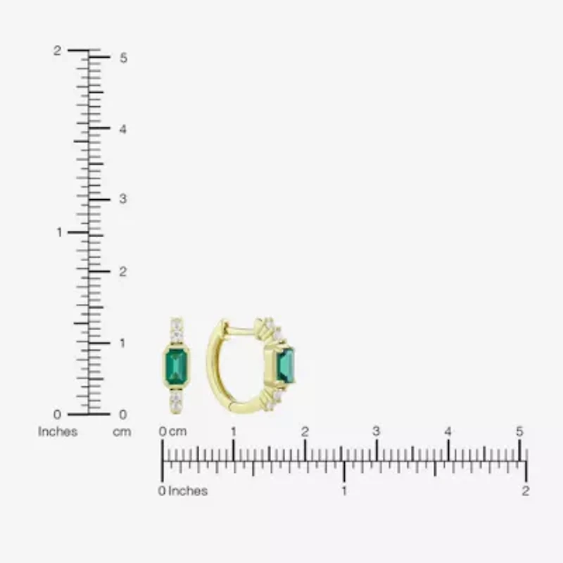 Womens Gemstone 14K Vermeil 14mm Hoop Earrings