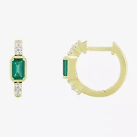 Womens Gemstone 14K Vermeil 14mm Hoop Earrings