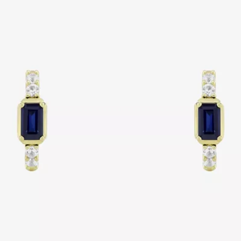 Womens Gemstone 14K Vermeil 14mm Hoop Earrings