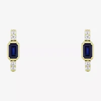 Womens Gemstone 14K Vermeil 14mm Hoop Earrings