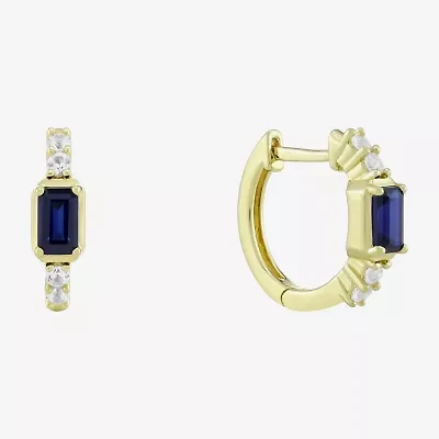 Womens Gemstone 14K Vermeil 14mm Hoop Earrings