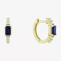 Womens Gemstone 14K Vermeil 14mm Hoop Earrings