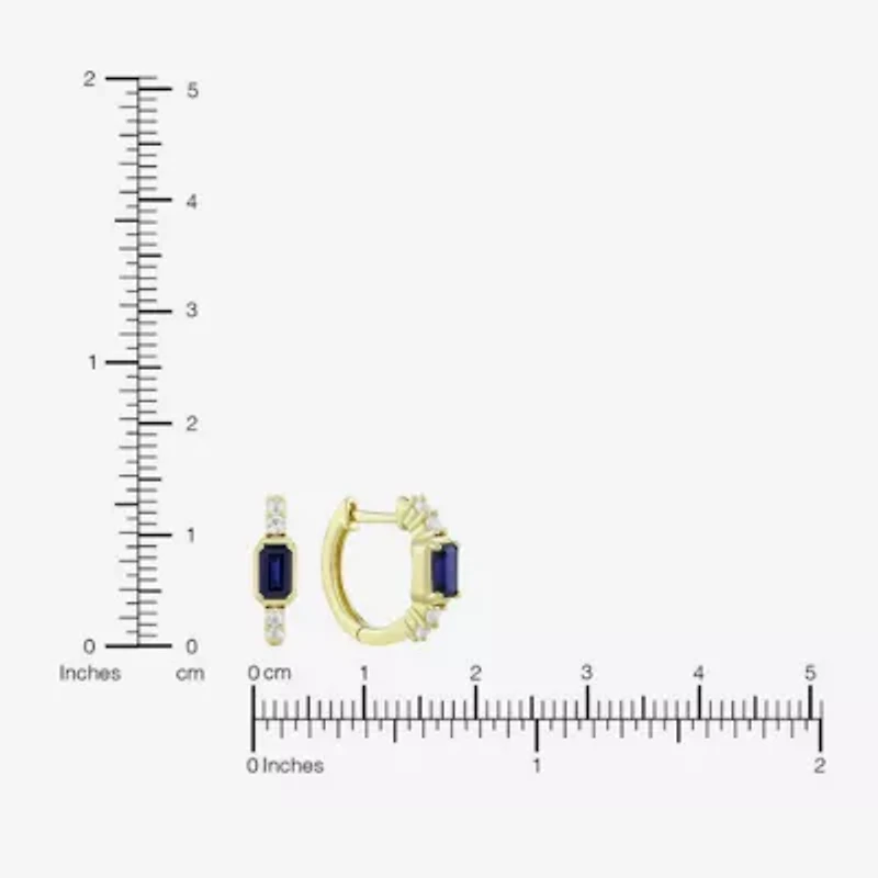 Womens Gemstone 14K Vermeil 14mm Hoop Earrings