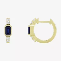 Womens Gemstone 14K Vermeil 14mm Hoop Earrings