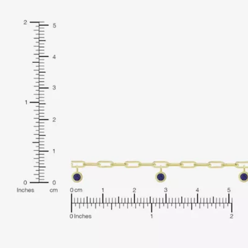 Womens 14K Gold Over Silver 7.25 Inch Solid Chain Bracelet