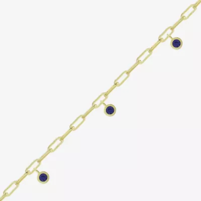 Womens 14K Gold Over Silver 7.25 Inch Solid Chain Bracelet