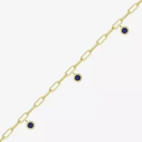 Womens 14K Gold Over Silver 7.25 Inch Solid Chain Bracelet