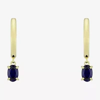 Womens Gemstone 14K Vermeil 22.5mm Oval Hoop Earrings