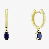 Womens Gemstone 14K Vermeil 22.5mm Oval Hoop Earrings