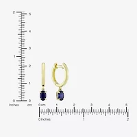Womens Gemstone 14K Vermeil 22.5mm Oval Hoop Earrings