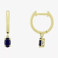 Womens Gemstone 14K Vermeil 22.5mm Oval Hoop Earrings