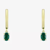 Womens Gemstone 14K Vermeil 22.5mm Oval Hoop Earrings