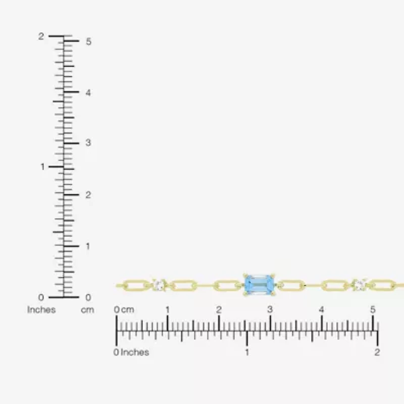 Womens 14K Gold Over Silver 7.25 Inch Solid Chain Bracelet