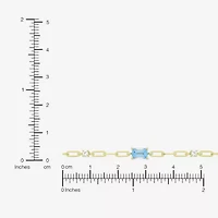 Womens 14K Gold Over Silver 7.25 Inch Solid Chain Bracelet