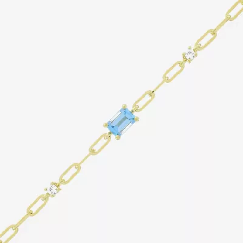 Womens 14K Gold Over Silver 7.25 Inch Solid Chain Bracelet