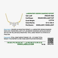 G-H / Si2-I1) Womens / CT. T.W. Lab Grown White Diamond 10K Gold 18 Inch Pendant Necklace