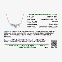 (G-H/Si2-I1) Womens 2 CT. T.W. Lab Grown White Diamond 10K Gold 18 Inch Pendant Necklace