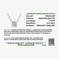 Diamond Addiction (G-H / Si2-I1) Womens 2 CT. T.W. Lab Grown White 10K Gold 18 Inch Pendant Necklace
