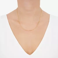 Womens 14K Gold Circle Paperclip 18 Inch Pendant Necklace