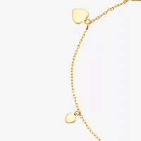 Gold Addiction Womens 10K Gold Heart Charm Bracelet