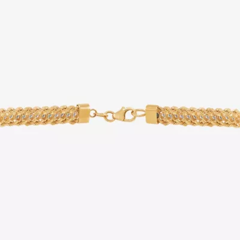 Made in Italy Womens 14K Gold 7.5 Inch Solid Rope Chain Bracelet