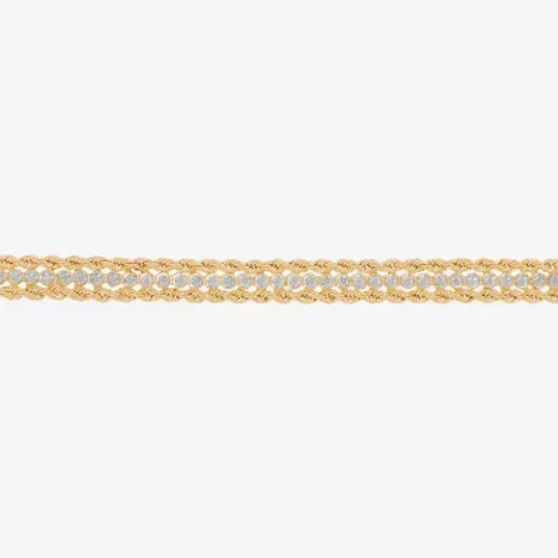 Made in Italy Womens 14K Gold 7.5 Inch Solid Rope Chain Bracelet