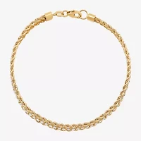 Made in Italy Womens 14K Gold 7.5 Inch Solid Rope Chain Bracelet