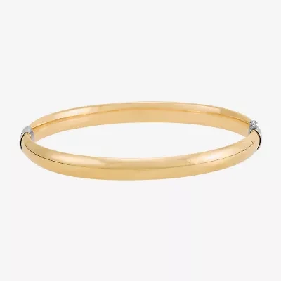 Bonded Brilliance Womens 14K Gold Over Silver Bangle Bracelet
