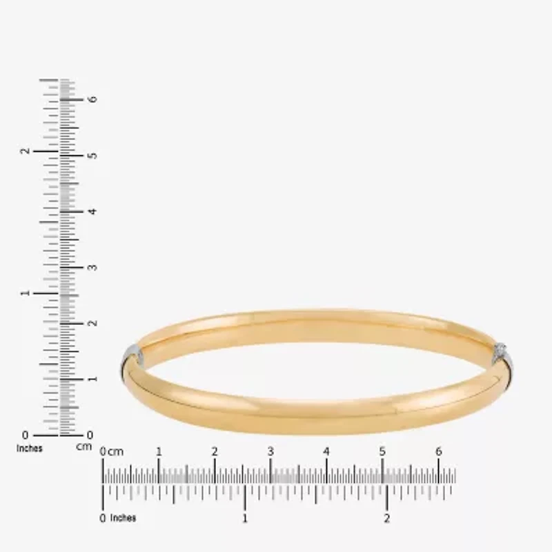 Bonded Brilliance Womens 14K Gold Bonded With Sterling Silver Bangle Bracelet
