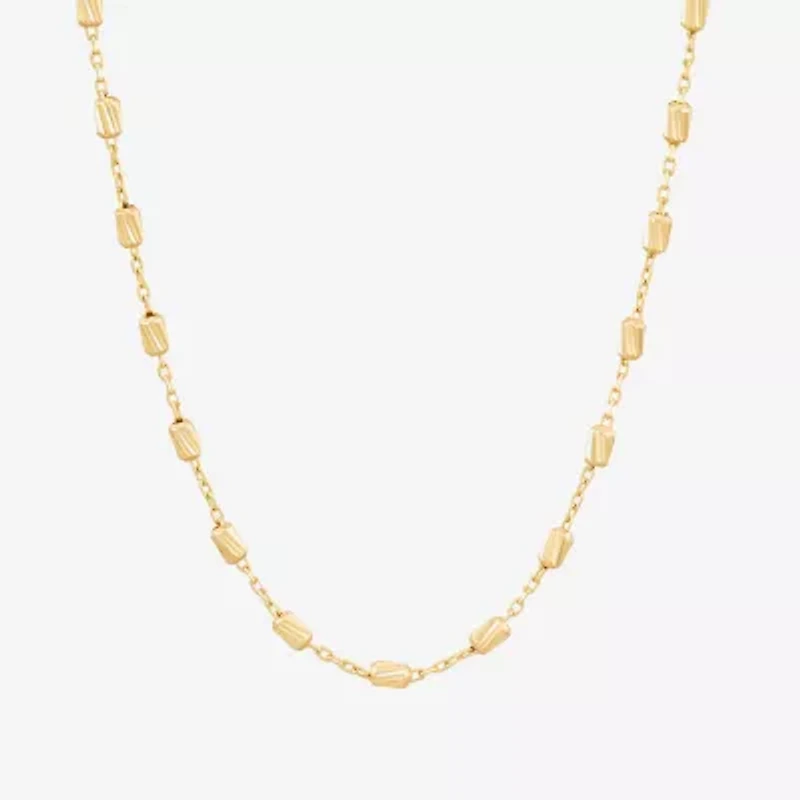 Womens 14K Gold 18 Inch Cable Chain Necklace