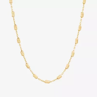 Womens 14K Gold 18 Inch Cable Chain Necklace