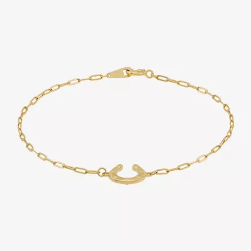 Gold Addiction Womens 10K Gold 7.25 Inch Solid Chain Bracelet