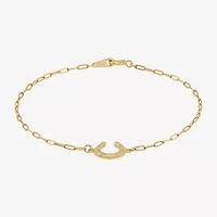 Gold Addiction Womens 10K Gold 7.25 Inch Solid Chain Bracelet