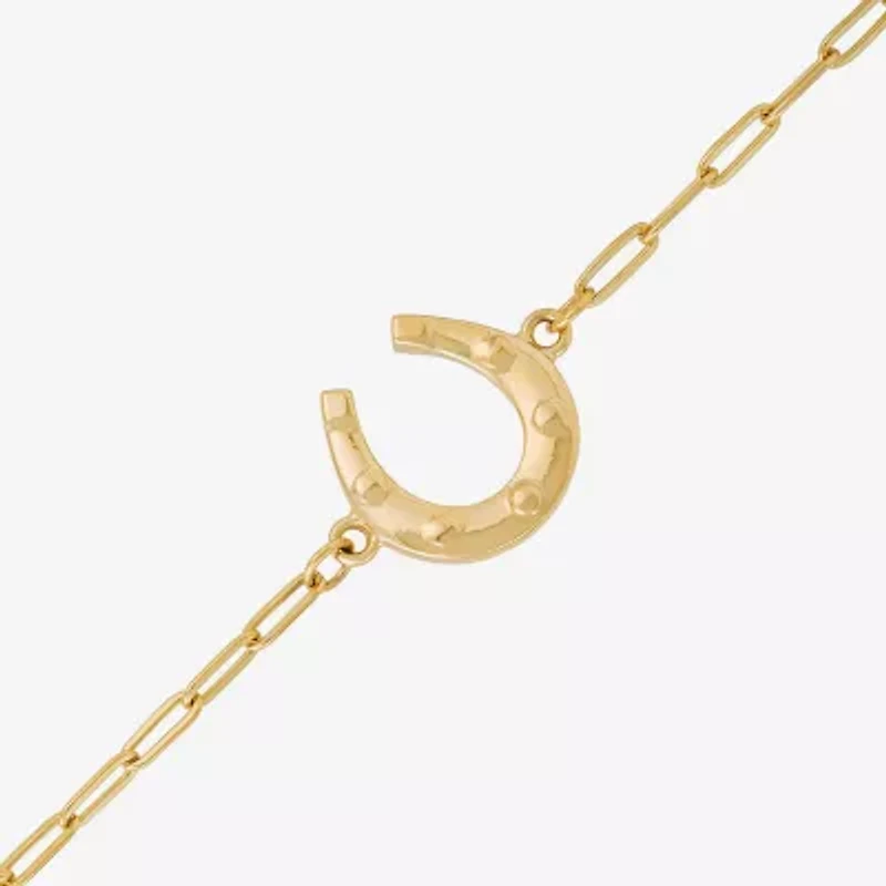 Gold Addiction Womens 10K Gold 7.25 Inch Solid Chain Bracelet