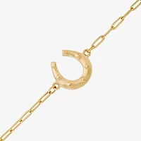 Gold Addiction Womens 10K Gold 7.25 Inch Solid Chain Bracelet
