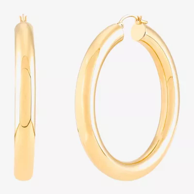 Womens 14K Gold 50mm Hoop Earrings