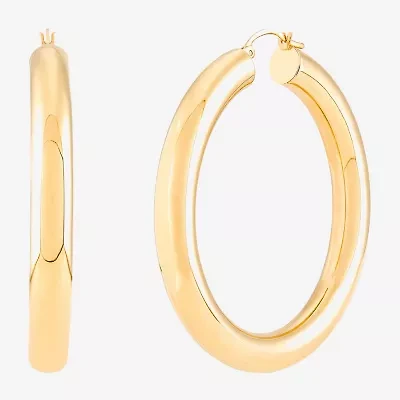 Womens 14K Gold 50mm Hoop Earrings