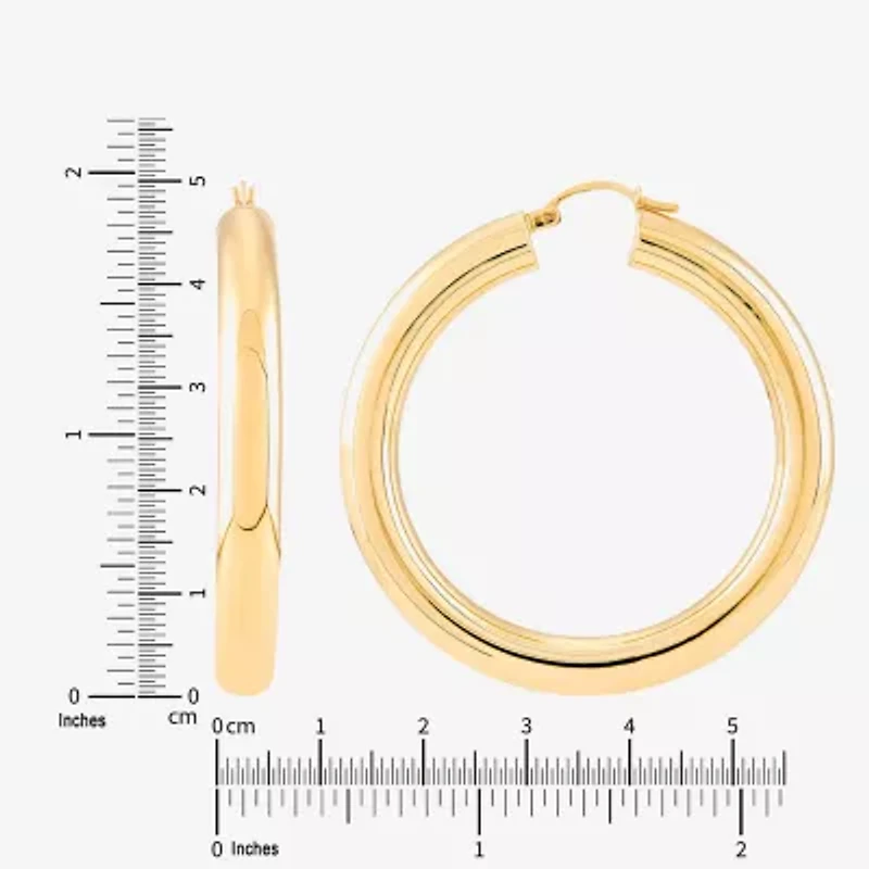 Womens 14K Gold 50mm Hoop Earrings