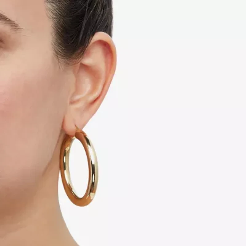 Womens 14K Gold 50mm Hoop Earrings
