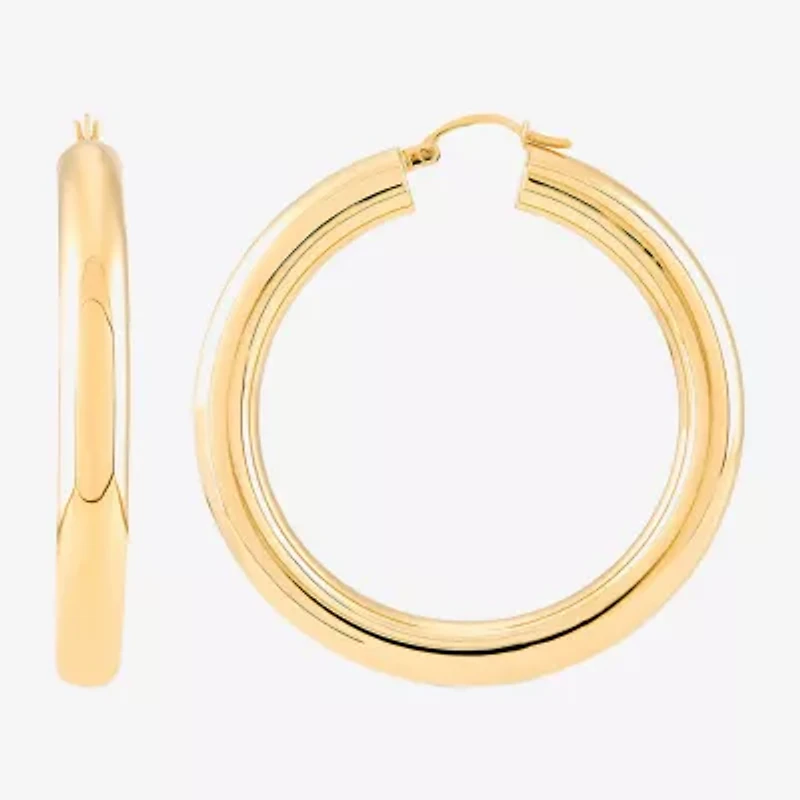 Womens 14K Gold 50mm Hoop Earrings