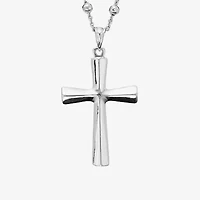 Womens Sterling Silver Cross 18 Inch Pendant Necklace