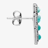 Cross Womens Enhanced Blue Turquoise Sterling Silver Cross Jewelry Set