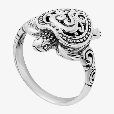 Bali Inspired Womens Sterling Silver Cocktail Ring